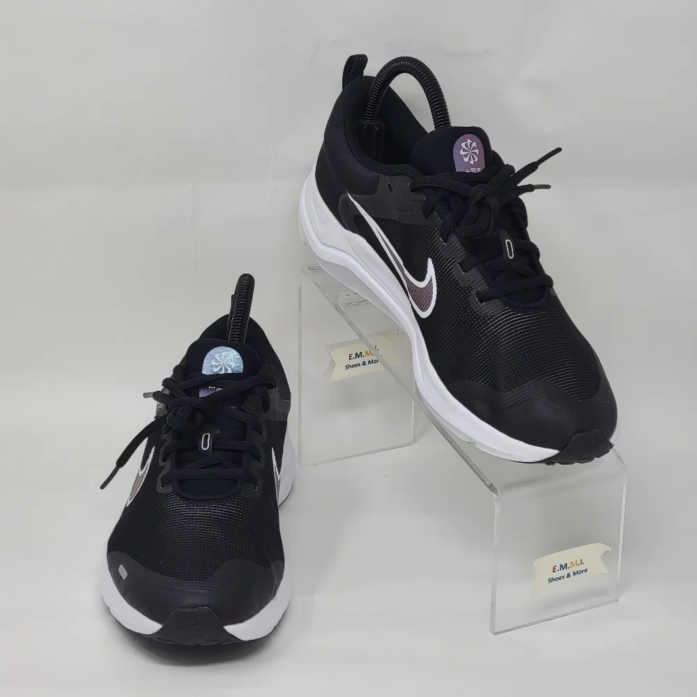 Nike Youth Size 6Y Downshifter 12 Running Shoes DM4194-003 Black White New